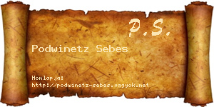 Podwinetz Sebes névjegykártya